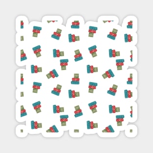 Christmas Gifts Pattern Design, Red Magnet