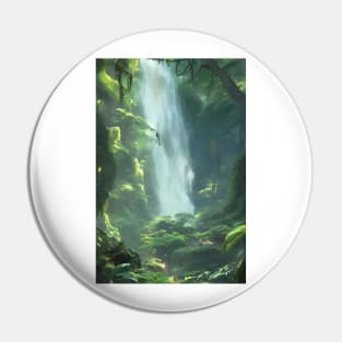 Crystal Clear Waterfalls in a Forest Pin