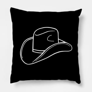 Cowboy Hat Minimal White Western Art Pillow