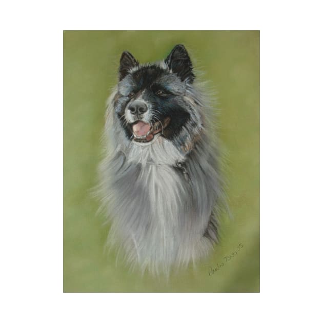 Long coat black face silver gray akita by pollywolly