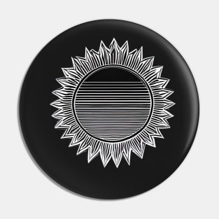 Sunflower sun retro outrun simple sticker Pin