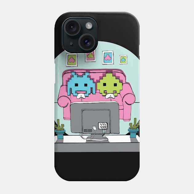 Space Invader Couch Gamers Gamer Gift Phone Case by atomguy