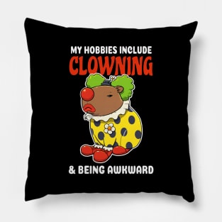 My hobbies include Clowning and being awkward cartoon Capybara Pillow