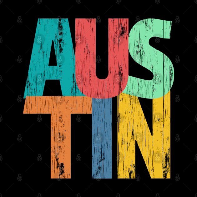 Austin Texas Distressed Colorful Typography by BirdsEyeWorks