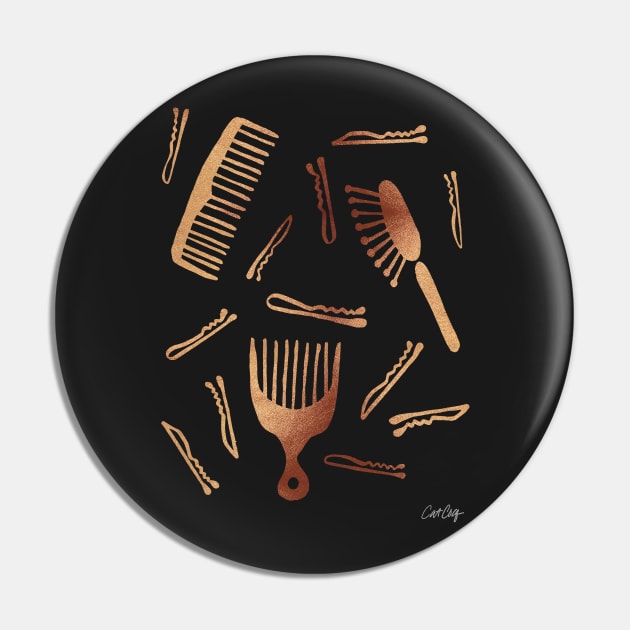 Good Hair Day Rose Gold Pin by CatCoq