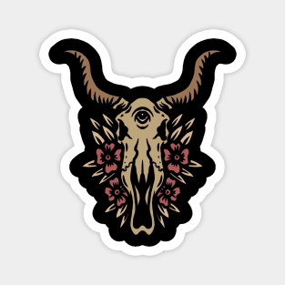 bull skull tattoo Magnet