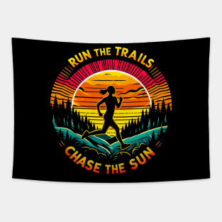 Running vintage style , Trail runner adventure Tapestry