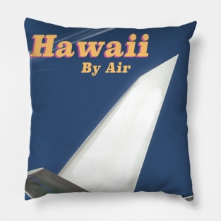 Hawaii By Air travel poster Pillow