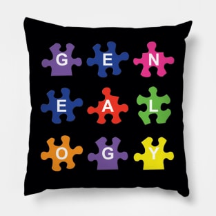 Genealogy Jigsaw Puzzle Pieces Pillow