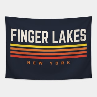 Finger Lakes New York Retro Vintage Stripes Tapestry