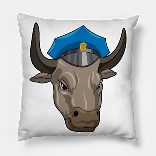 Bull as Police officer Police Pillow