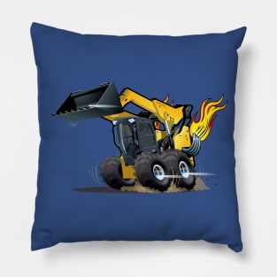 Cartoon Crazy Skid Steer Pillow