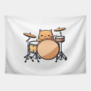 Cat Drummer Tapestry