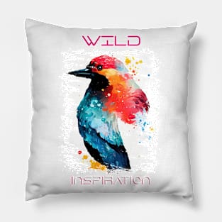 Woodpecker Bird Wild Nature Animal Colors Art Painting Pillow