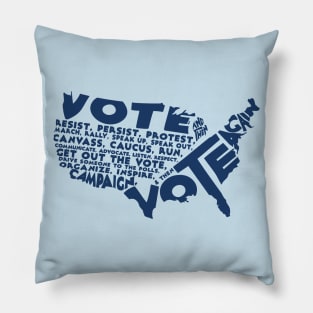 Vote And Then Resist Persist Protest Blue Wave GOTV Design Pillow