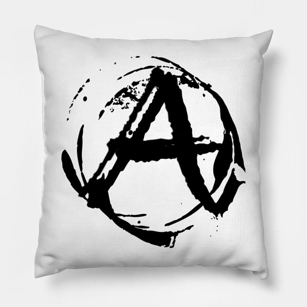 Anarchy Symbol Design Pillow by Pikmi