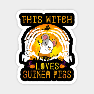 This Witch Loves Guinea Pigs Halloween (117) Magnet