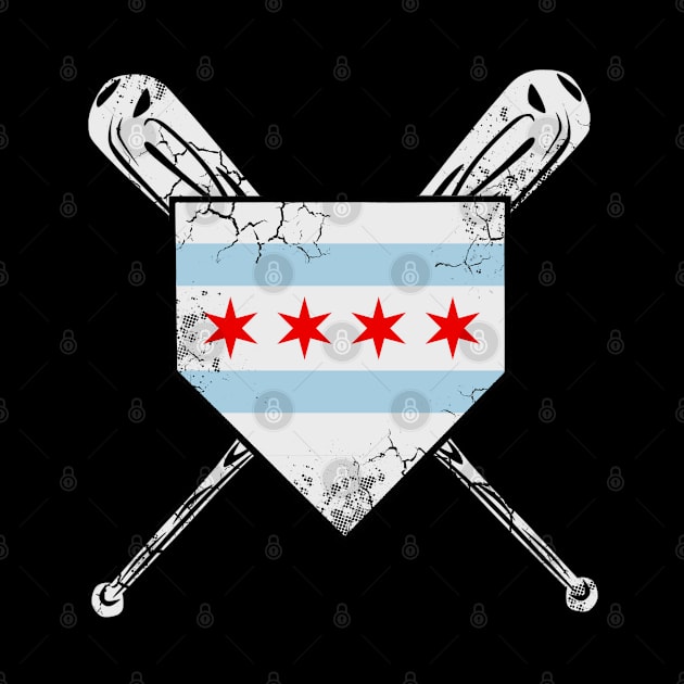 Chicago Flag Baseball Home Plate Sports by E