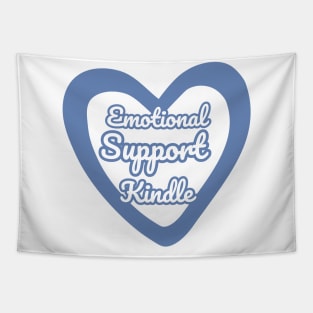 Emotional Support Kindle Blue - Text On Hollow Heart Tapestry