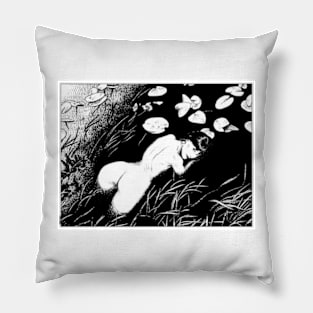 asc 387_La fille des Marais II - Acorus calamus ( The sweet flag) Pillow