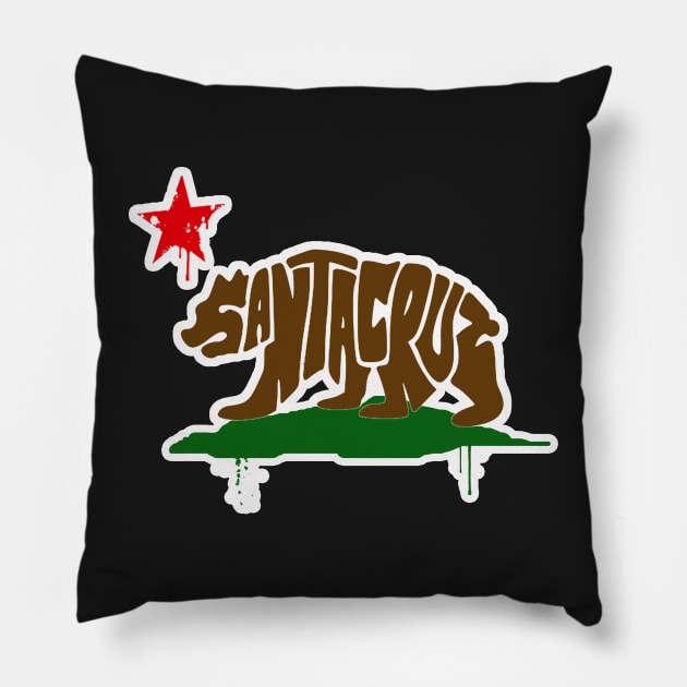 Santa Cruz California Pillow by ZombeeMunkee