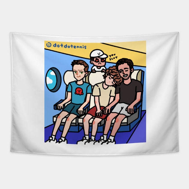 Russian Love Triangle Tapestry by dotbyedot