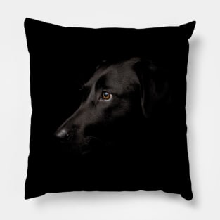 Black Labrador Face Pillow