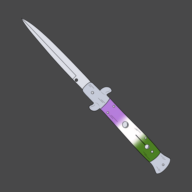 Genderqueer Pride Knife by NeonSierraArt