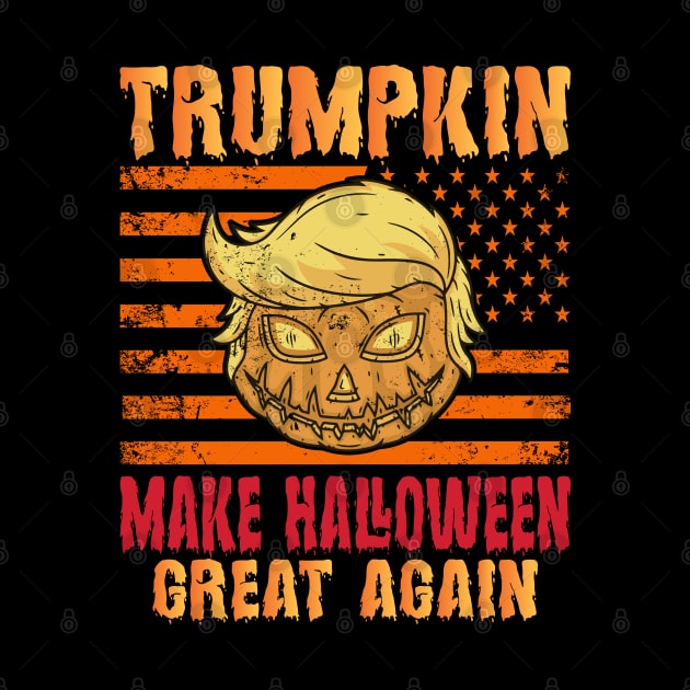 Trumpkin Make Halloween Great Again Funny Trump Halloween by Charaf Eddine