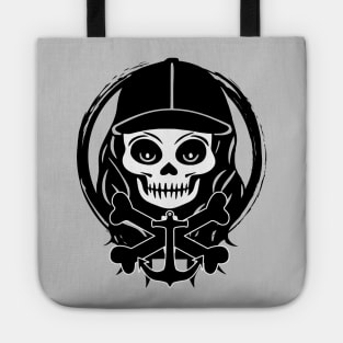 Deckhand Skull and Anchor Black Logo Tote