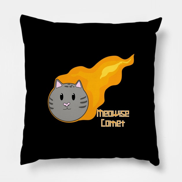Meowise Comet Pillow by Punderstandable