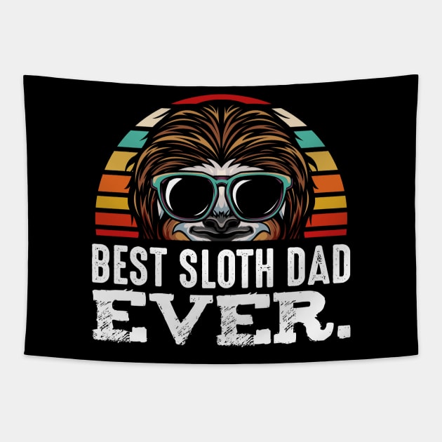 Sloth - Best Sloth Dad Ever - Lazy Father's Day Funny Tapestry by Lumio Gifts