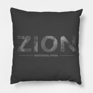 ZION NP in white contours Pillow