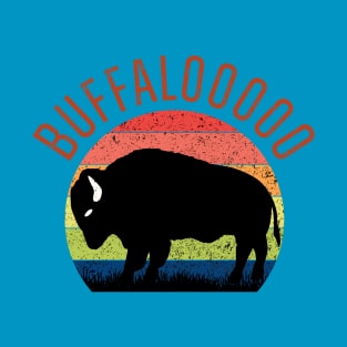 Vintage Buffalo Sunset Buffalooooo Lucky Slot Machine Tee T-Shirt