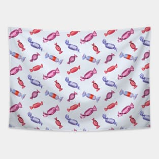 Blue and red sweet candies Tapestry