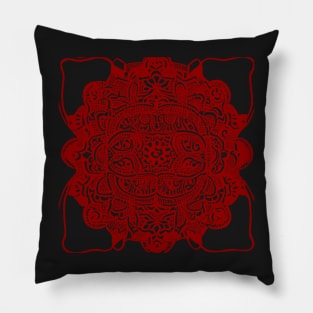 Paisley Print - Crimson Aesthetic Pillow