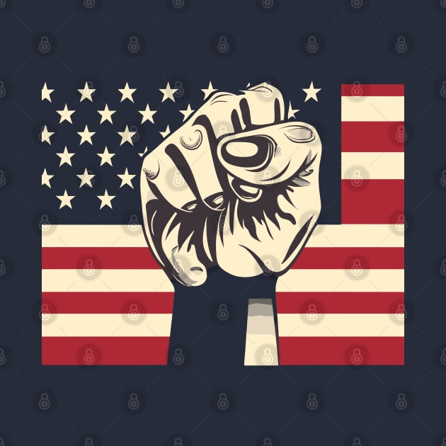 Black History US Flag Fist by Graceful Designs