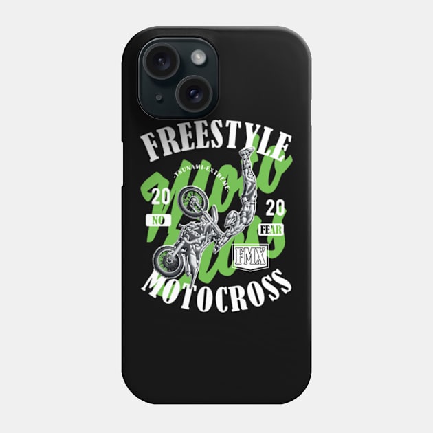 Freestyle Motocross FMX No Fear Green Phone Case by Hariolf´s Mega Store