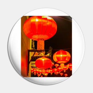 Red lantern street lights for Chinese New Year Pin