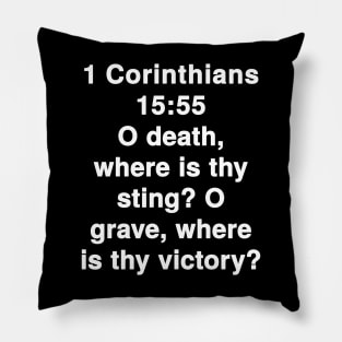 1 Corinthians 15:55  King James Version (KJV) Bible Verse Typography Pillow