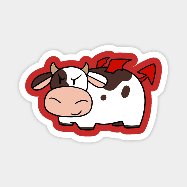 Red Devil Cow Magnet by saradaboru