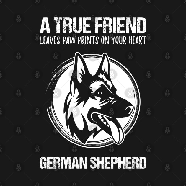 German Shepherd Dog True Friend Heart Gift Present Shirt by stearman