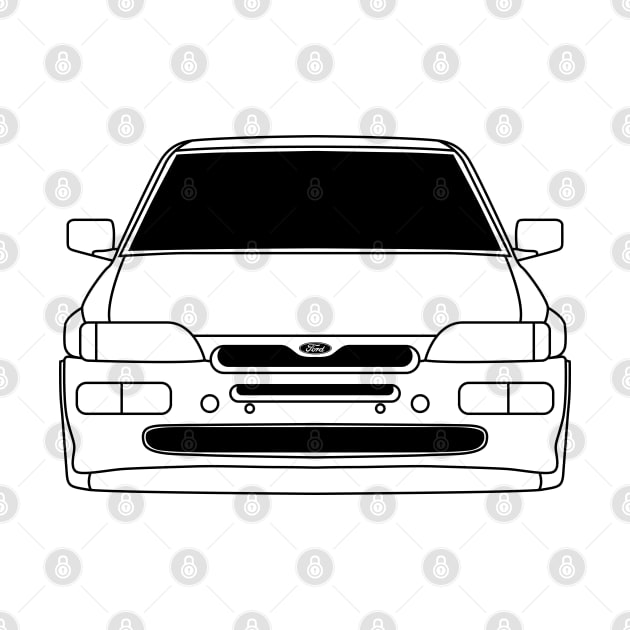 Ford Escort Cosworth RS Black Outline by kindacoolbutnotreally