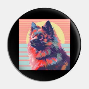 70s Keeshond Vibes: Pastel Pup Parade Pin