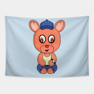 A Bear wearing cute clothes and accessories Tapestry
