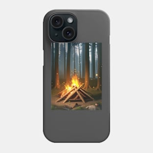 campfire in the woods Phone Case