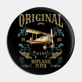 Vintage Biplane Flyer Pin