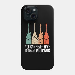 You can never have too many guitars - Retro Vintage Musician Design Phone Case