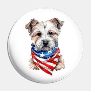 Patriotic Dog, 4th of July Design Pin