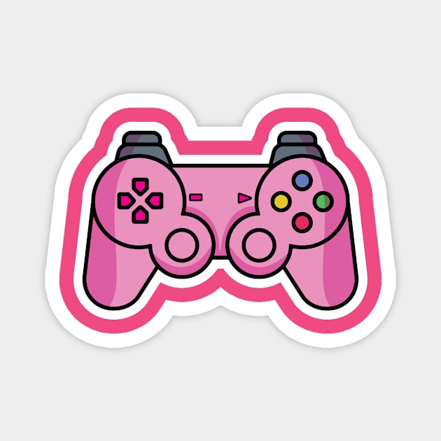 Joystick Controller and Game Pad Stick Sticker vector illustration. Sports and technology gaming objects icon concept. Video game controller or game console sticker logo design with shadow. Magnet by AlviStudio